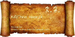 Kühne Henrik névjegykártya